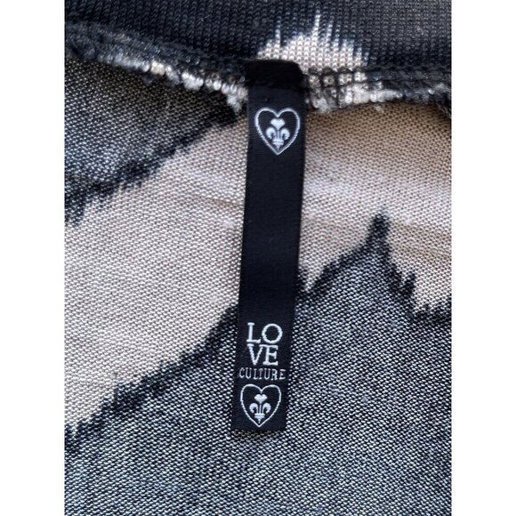 Love Culture S Chevron Black & Tan Cowl Neck Stretch Top - Picture 4 of 4